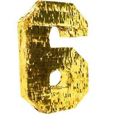 Пиньята "Цифра 6" Золото