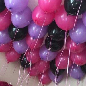 Шары под потолок «Чёрные, Сиреневый, Фуксия»