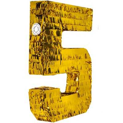 Пиньята "Цифра 5" Золото