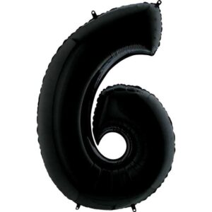 Фольгированный шар «Цифра 6» Черный
