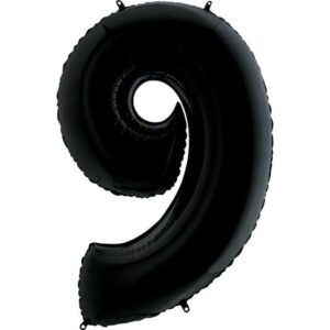 Фольгированный шар «Цифра 9» Черный