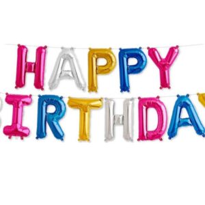 Растяжка надувная «Happy Birthday» разноцветная