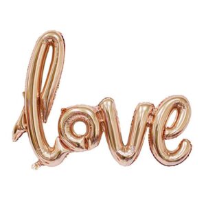 Растяжка надувная «Love» розовое золото