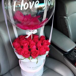 Шар с корзинкой airbox flowers