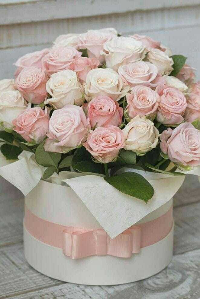 Розы в шляпной коробке (AirBoxFlowers) модель-14
