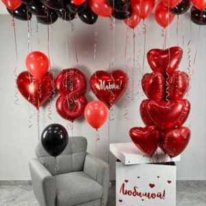 Коробка сюрприз с воздушными шарами №42